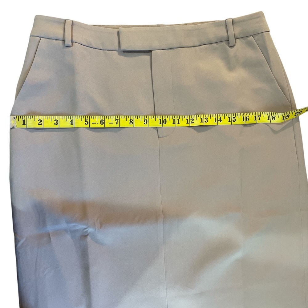 Tan, Khaki high waisted tailored skirt, front slit, Midi skirt, size 10,New - Picture 7 of 10